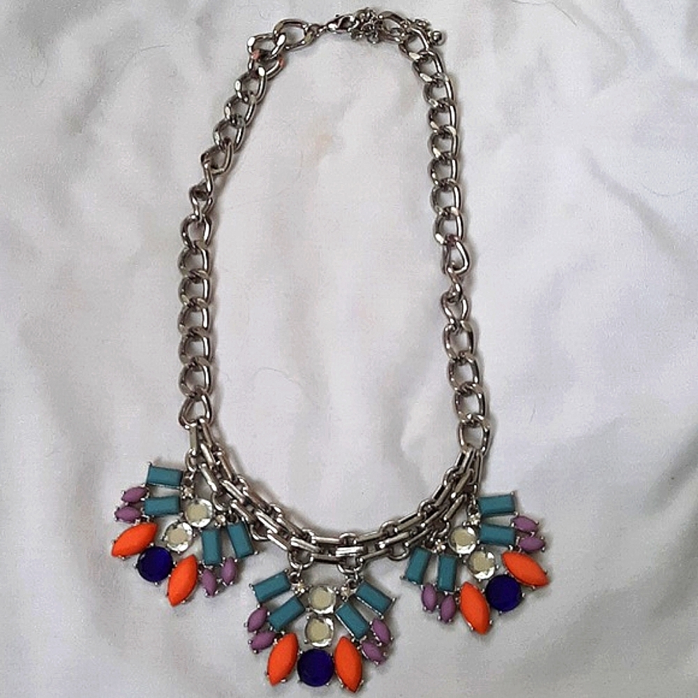Silver Chain Statement Necklace